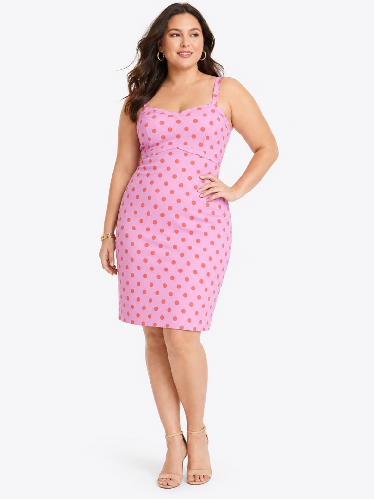 J Crew Stretch Faille Sheath Dress In Polka-Dot Print